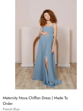 Maternity Nova Chiffon Dress - French Blue